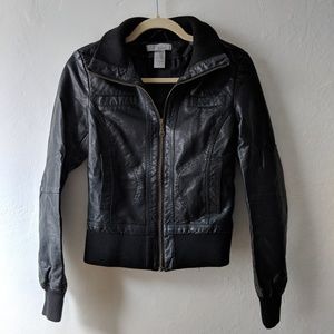 Vegan leather biker jacket
